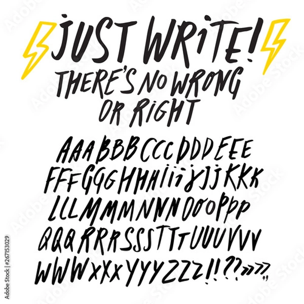 Fototapeta Editable doodle style font set