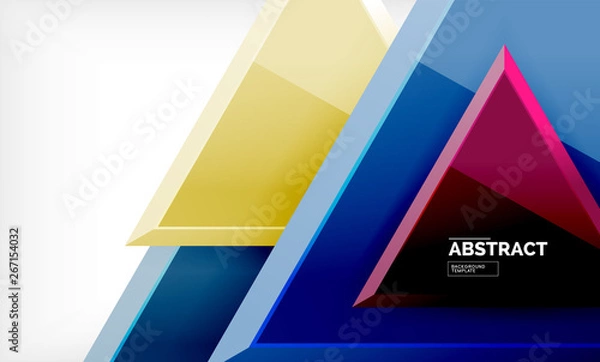 Fototapeta Flying triangles compostion geometric background