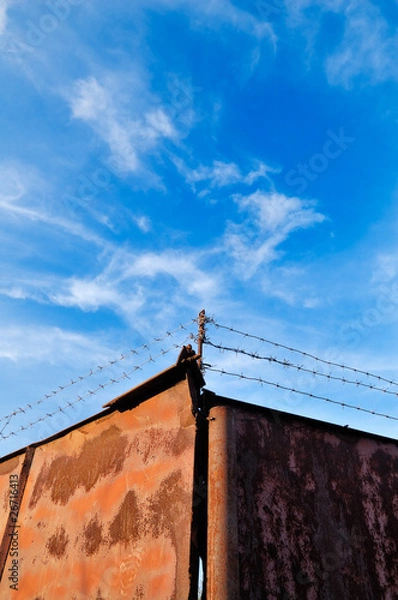 Obraz Barbed wire fence