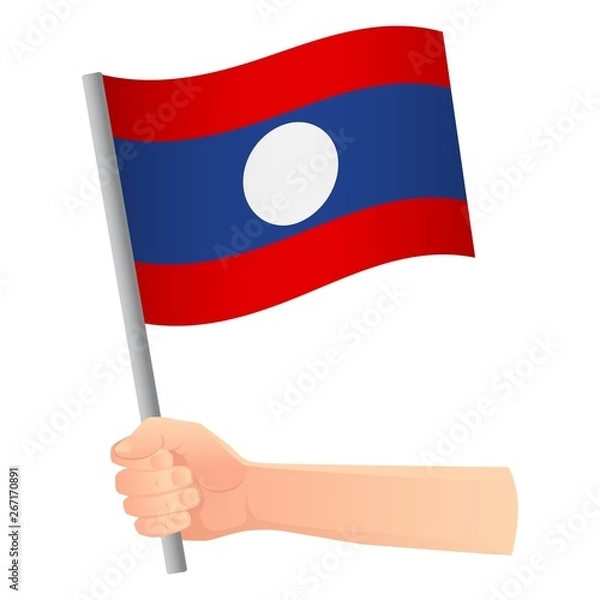 Obraz Laos flag in hand