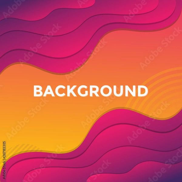 Fototapeta 3D Wavy Background. Dynamic Effect. Abstract Vector Illustration. Design Template. Modern Pattern.