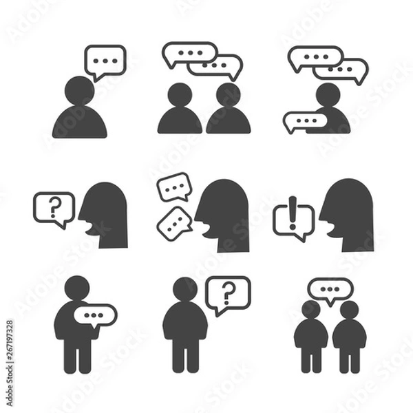 Obraz People group icons isolated on white background