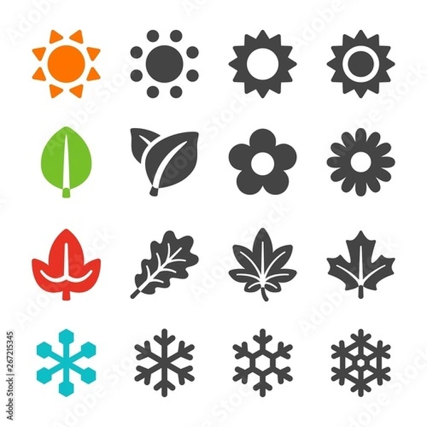 Obraz four season icon set