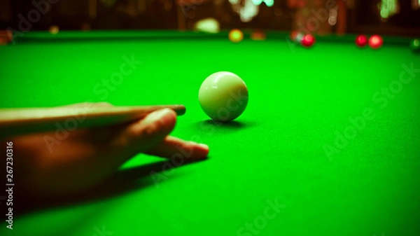 Fototapeta billiard balls on pool table