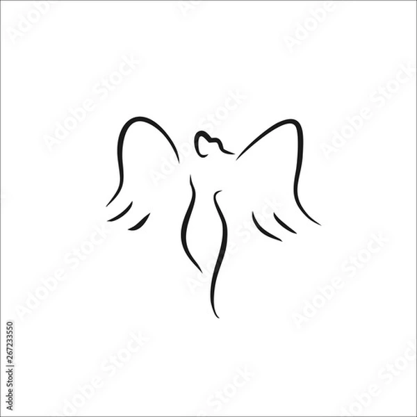 Obraz angel icon vector line illustration