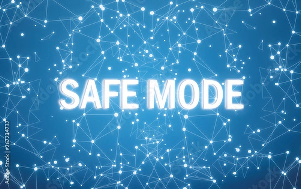 Obraz Safe mode on digital interface and blue network background
