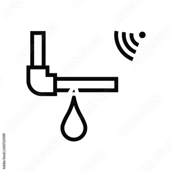 Obraz Outline leak pipe sensor vector icon