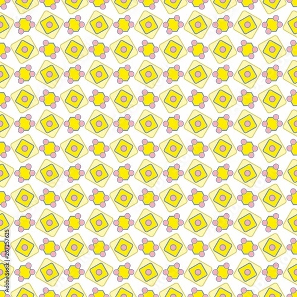 Fototapeta Seamless abstract pastel blue geometric shapes on a white background for fabrics, wallpapers, tablecloths, prints and designs. The EPS file (vector) has a pattern that will smoothly fill any shape.