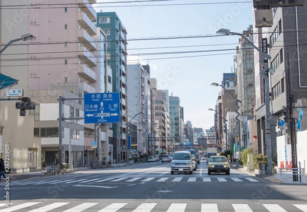 Obraz 蔵前橋通りの二長町交差点（東京都台東区）