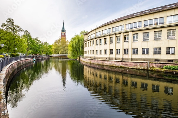 Fototapeta Blick über den Fluss Enz in Pforzheim