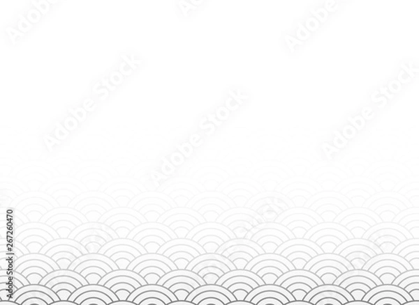 Fototapeta vector of white japanese wave pattern with black gradient  as a blank copy space