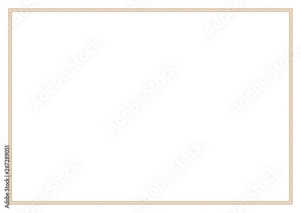 Obraz Vector rope border frame. Isolated on white background.