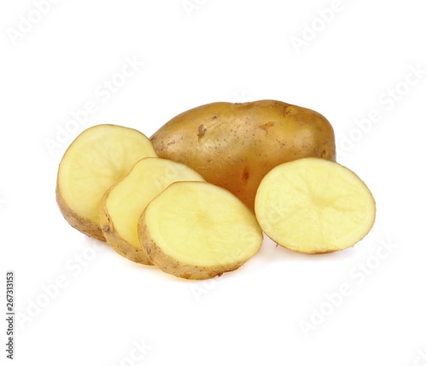 Fototapeta Potato slice isolated on white background