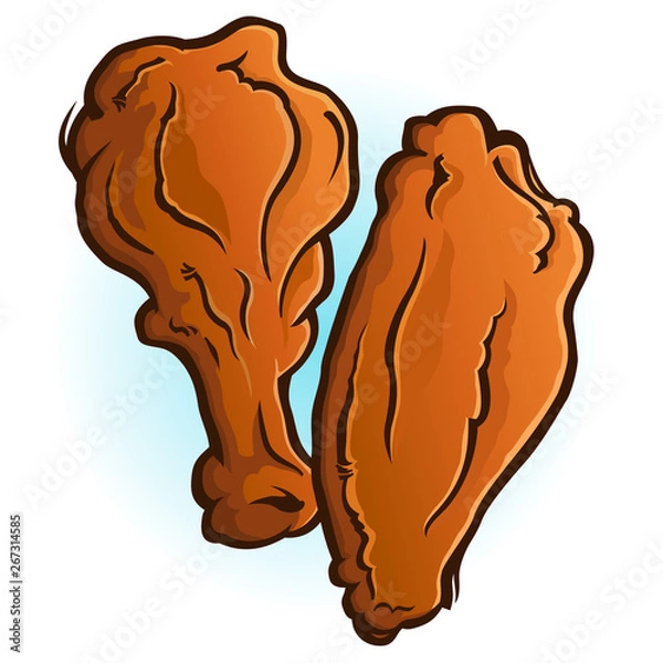 Obraz Chicken Wings Cartoon Vector Illustration