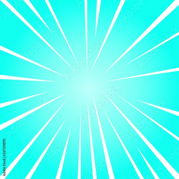 Fototapeta Sunburst Explosion Different Size White Beams Halftone Center Perspective Design business concept Empty copy space modern abstract background