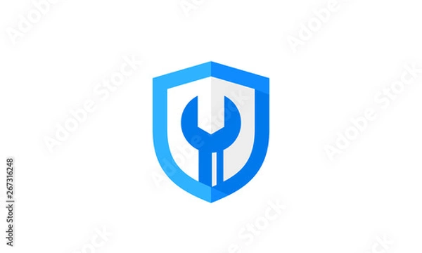 Obraz blue shield tools icon