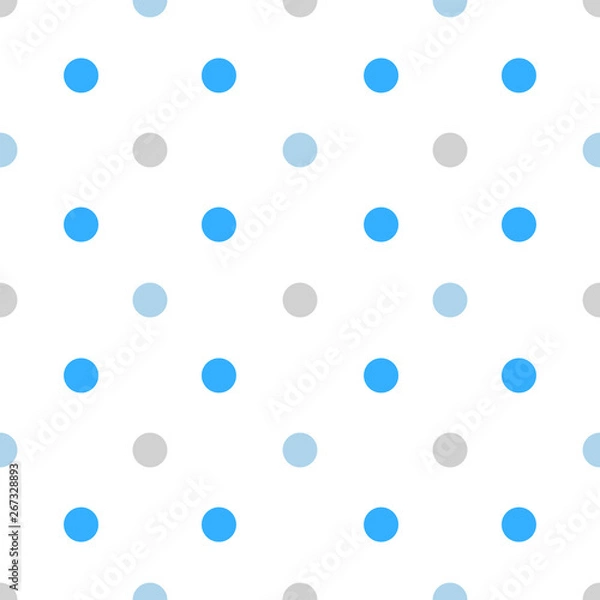 Fototapeta polkadot blue grey seamless pattern white background vector