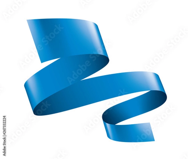 Obraz blue ribbon on white background. Vector illustration