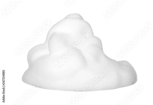 Obraz White foam bubbles, beauty smooth mousse, close up photo.