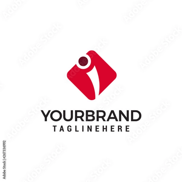 Fototapeta letter i logo design concept template vector