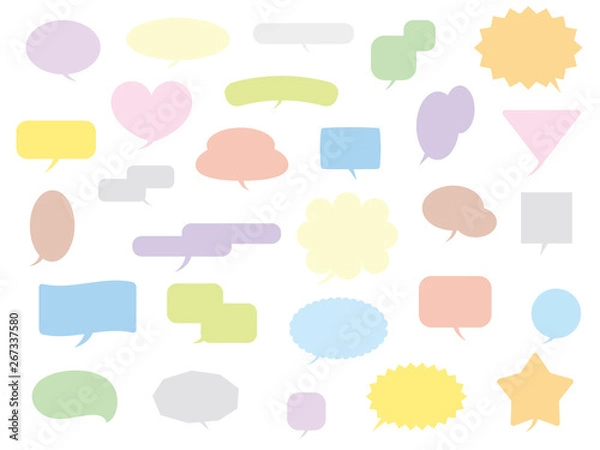 Fototapeta 吹き出し パステル素材集1