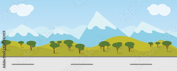 Fototapeta Enjoy your holiday travel trip around the world at airport runway - vector illustration Eps 10.