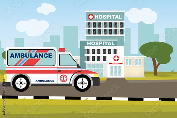 Fototapeta The  professional medical center for health life concept with cartoon, anime and background  - vector illustration Eps 10.