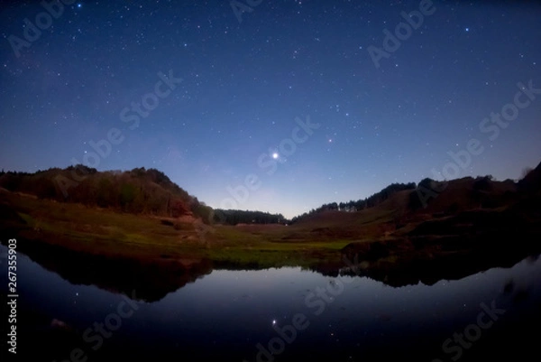 Obraz 湖面の星たち