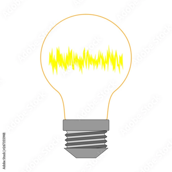 Obraz Sign one lamp color on white background 4.11