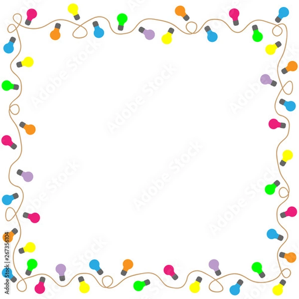 Obraz Sign frame colorful lamps on white background 2.10