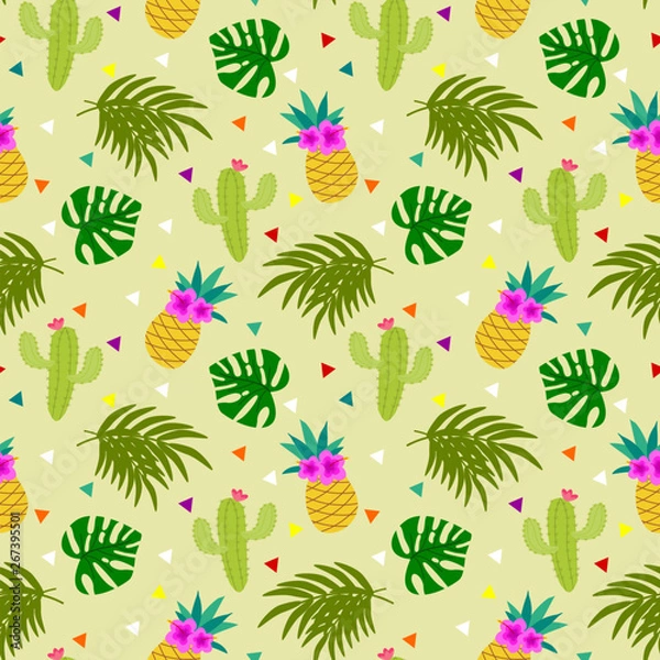 Obraz Colorful tropical element seamless pattern.