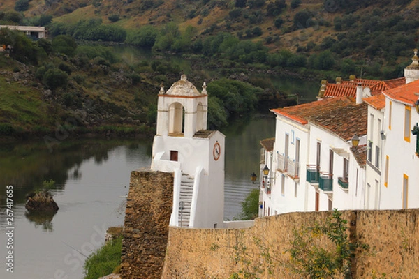Fototapeta Clock tower in Mertola in Portugal 