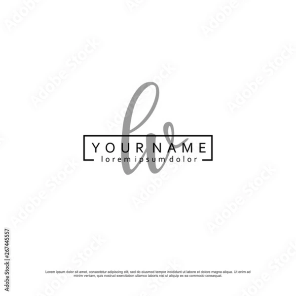Fototapeta Initial L V ,  elegant logo template vector