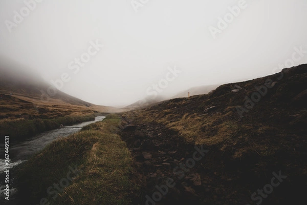 Obraz foggy road in the mountains