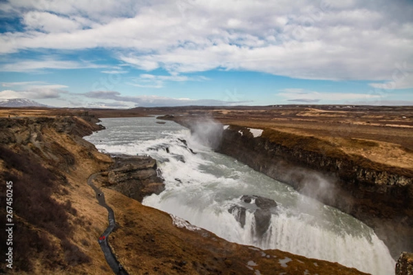 Obraz waterfall and blue sky