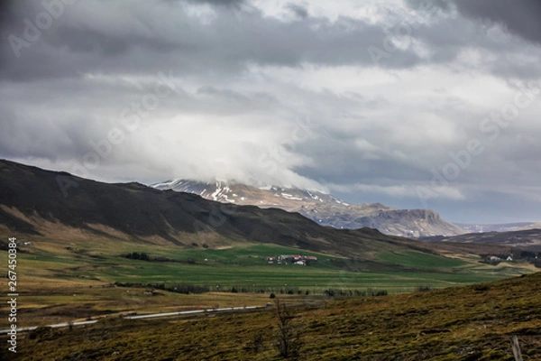 Obraz landscape with mountains and clouds