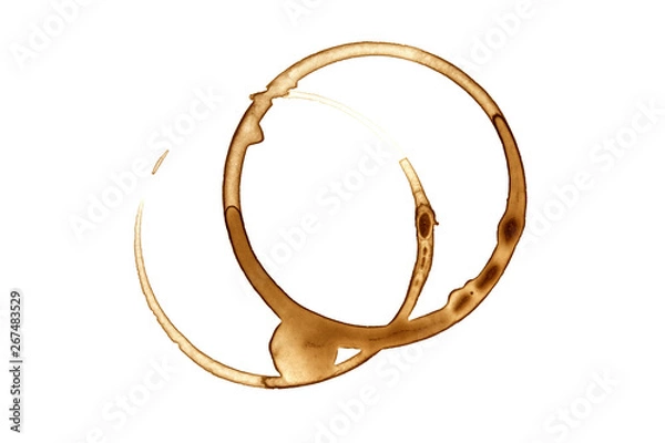 Obraz Coffee stain on white background.