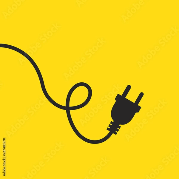 Fototapeta Wire plug icon. Vector illustration. Wire plug in flat design.