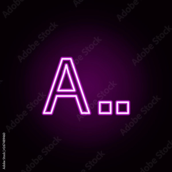 Fototapeta letter a neon icon. Elements of education set. Simple icon for websites, web design, mobile app, info graphics