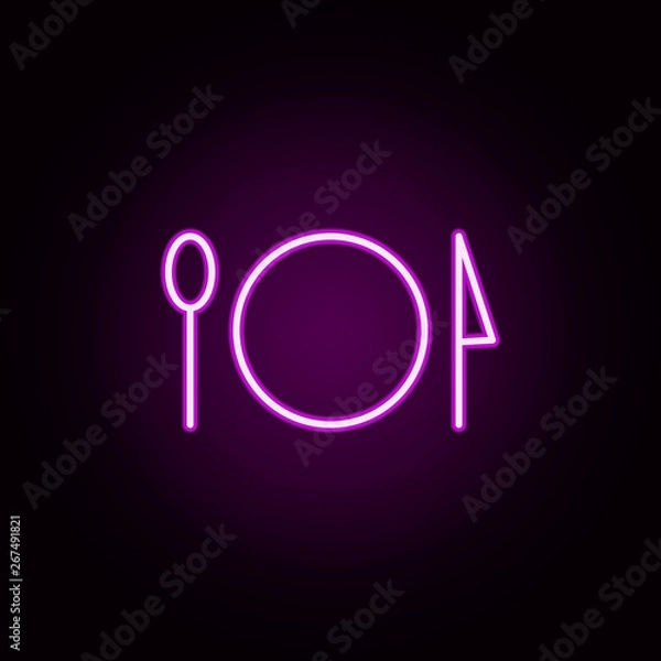 Fototapeta dinner neon icon. Elements of Minimal universal theme set. Simple icon for websites, web design, mobile app, info graphics
