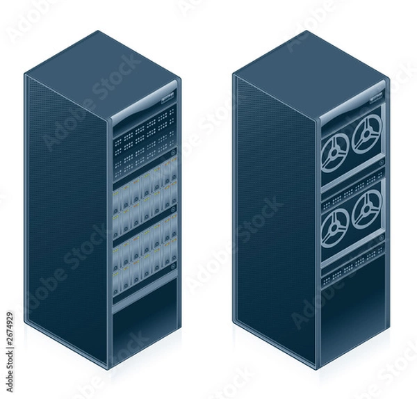 Obraz computer hardware icons set - design elements 55l