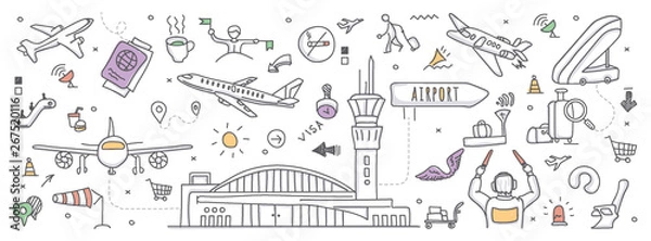 Obraz Doodle illustration of airport