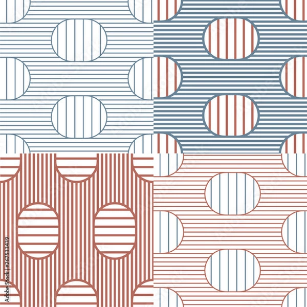 Obraz Set. Abstract stripes. Vector illustration patterns.