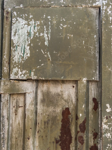 Fototapeta The background image of the rust and paint the metal wall box for text