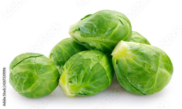 Fototapeta Brussels sprouts on white background