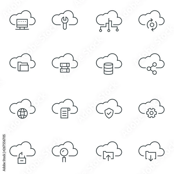 Fototapeta Cloud Technology Icon Set