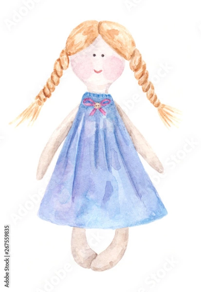 Obraz Rag doll isolated on white background