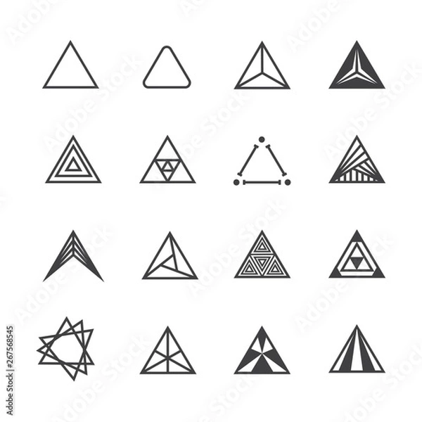 Fototapeta triangle icon set
