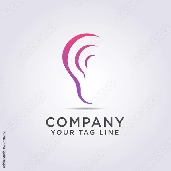 Fototapeta logo ear shape template with a modern style for your business and company