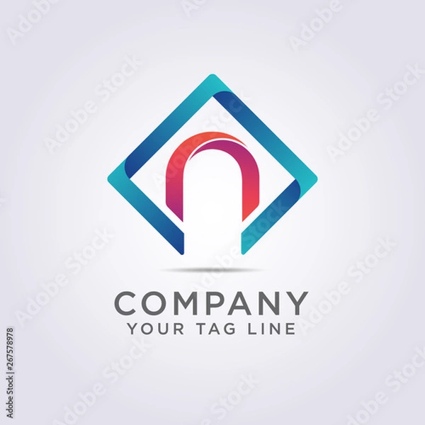 Fototapeta the logo letter N template with modern abstract boxes is suitable for your company and business